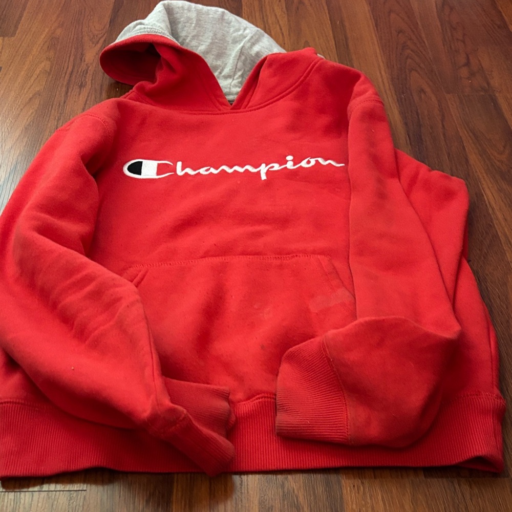 Champion Red and Gray Hoodie